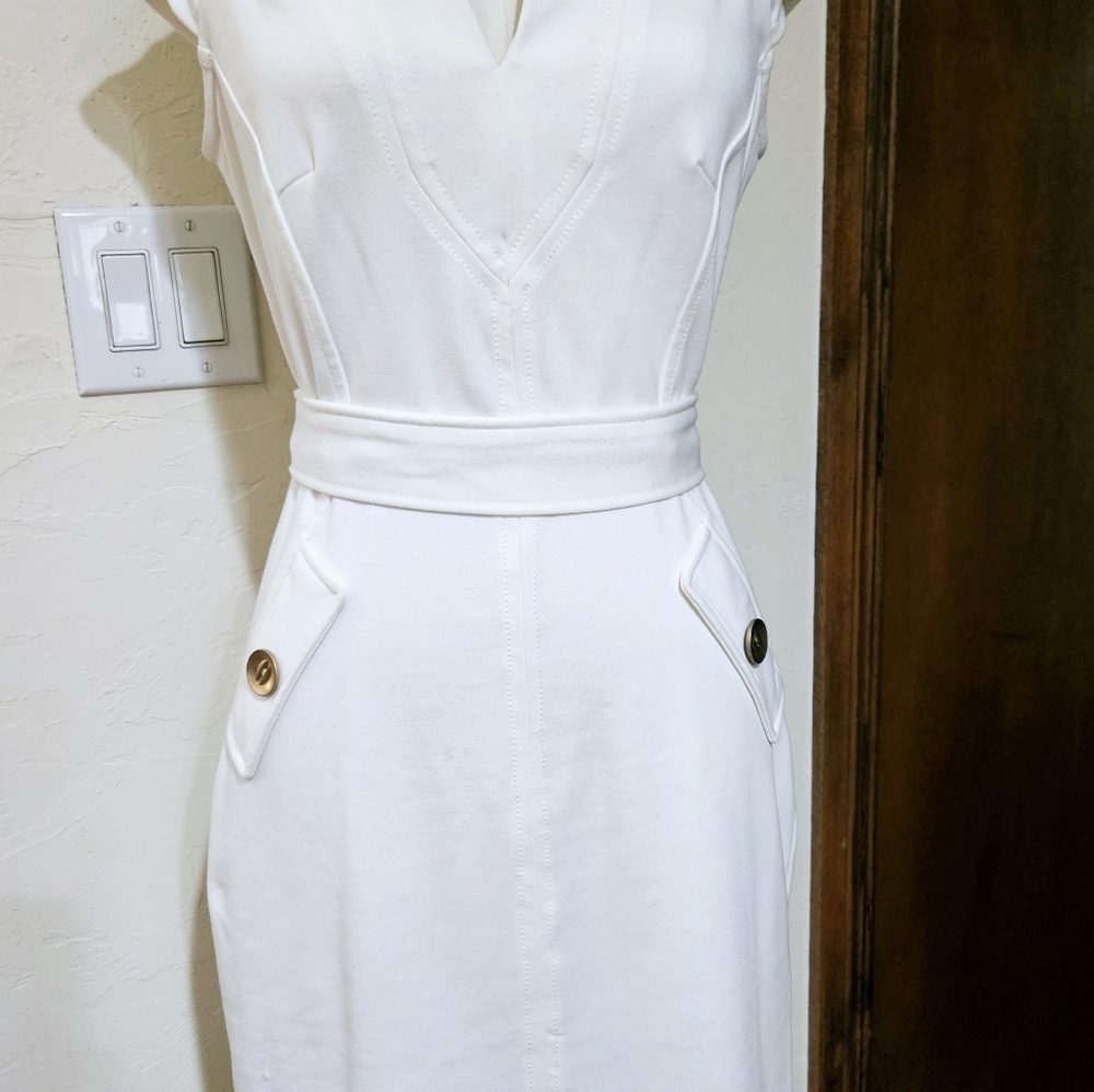 Sharagano White Dress